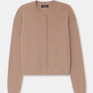 Naadam merino cashmere baby rib crewneck cardigan